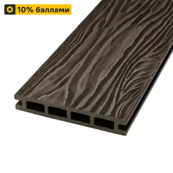 Террасная доска ДПК Прима Groentec цвет Венге 4000x145x22 мм Вельвет 0.58 м