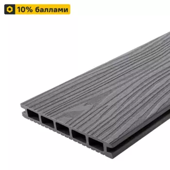 Террасная доска ДПК T-Decks цвет Серый 150x20x3000 мм двусторонняя вельвет/структура древесины 0.45 м