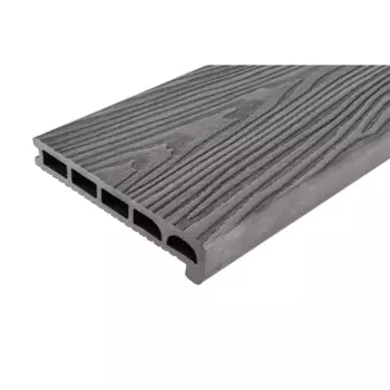 Террасная доска ДПК T-Decks цвет Серый 2000x170x35 мм Вельвет 0.34 м