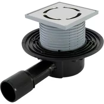 Трап для душа HL 510NPr 123x123 мм регулируемый по высоте, сухой затвор