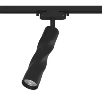 Трековый светильник спот поворотный Ritter Artline витой 200x55мм под лампу GU10 до 2.6м металл цвет чёрный