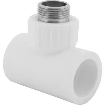 Тройник комбинированный Политэк 32x3/4"x32 мм НР полипропилен