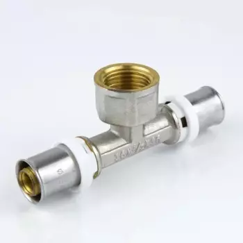 Тройник комбинированный Aquasfera 20x3/4"x20 мм ВР латунь 027-8855