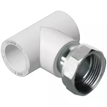 Тройник комбинированный с накидной гайкой Политэк 1 1/4"x32 мм ВР полипропилен