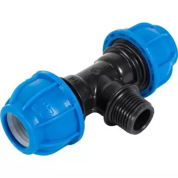 Тройник комбинированный ТПК-Аква 20x1/2"x20 мм НР полипропилен