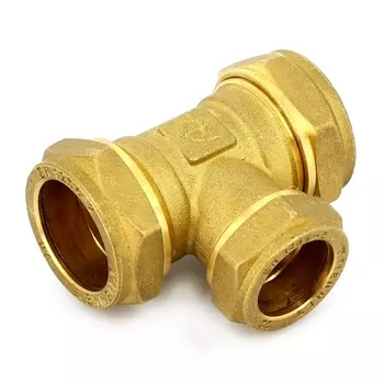 Тройник обжимной Tiemme 28x22x28 мм медь 1000103