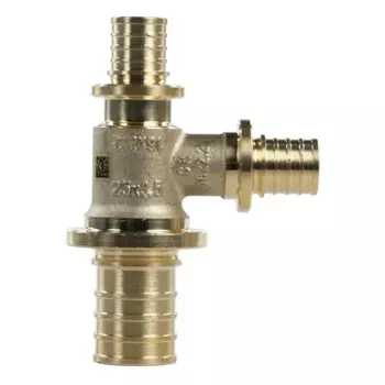 Тройник переходной Рехау 25x16x16 мм латунь