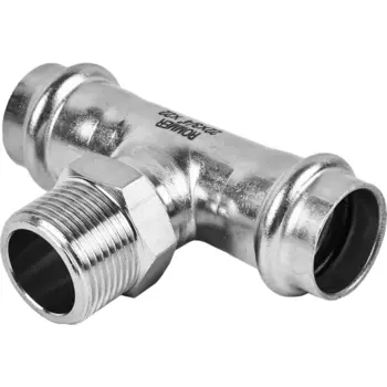 Тройник переходной Rommer 3/4"x22 мм ВПр-НР нержавеющая сталь