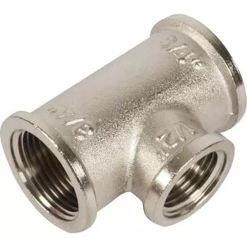Тройник переходной Valtec внутренняя резьба 3/4"x1/2"x3/4" никелированная латунь