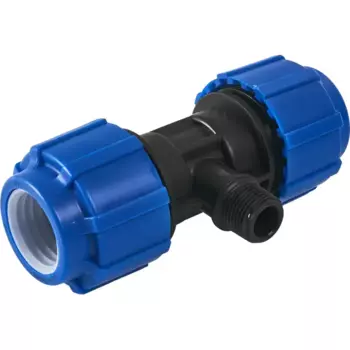 Тройник комбинированный Политэк 32x1/2"x32 мм НР полипропилен