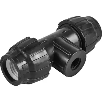 Тройник комбинированный Политэк 32x1/2"x32 мм ВР полипропилен