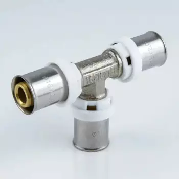 Тройник пресс Aquasfera 20x20 мм никелированная латунь