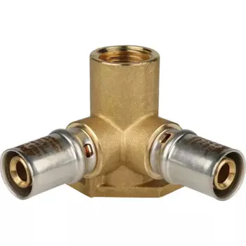 Тройник комбинированный настенный Stout 16x1/2"x16 мм ВР ВПр латунь