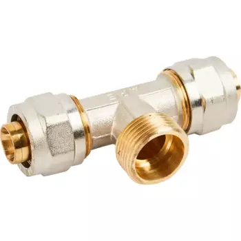 Тройник комбинированный Stout 20x3/4"x20 мм НР латунь