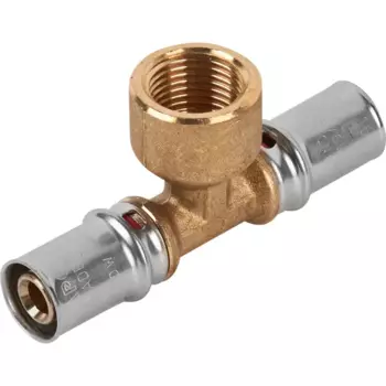 Тройник комбинированный Stout 16x1/2"x16 мм ВР ВПр латунь