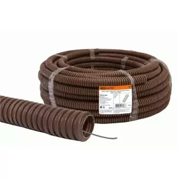 Труба гофрированная ПВХ D16 мм 25 м цвет бук