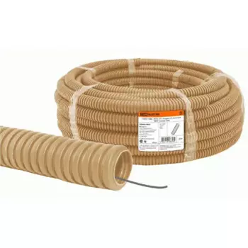 Труба гофрированная ПВХ D25 мм 25 м цвет сосна