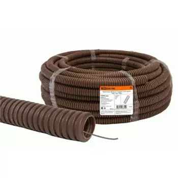 Труба гофрированная ПВХ D25 мм 25 м цвет бук