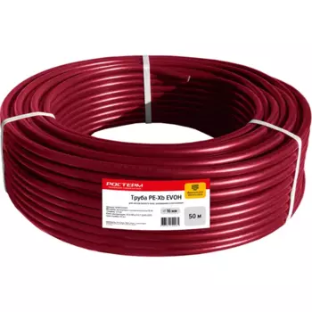 Труба из сшитого полиэтилена для теплого пола Ростерм PE-Xb EVOH 16x2.0 мм PN16 бухта 50 м красная