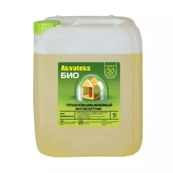 Трудновымываемый антисептик для древесины Akvateks БИО 10 кг