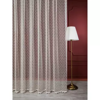 Тюль 1 м/п Бисер сетка 280 см цвет кремовый