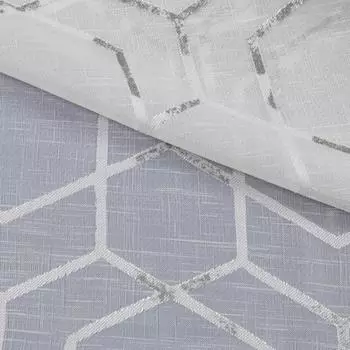 Тюль 1 м/п Геометрия батист 300 см цвет серебряный