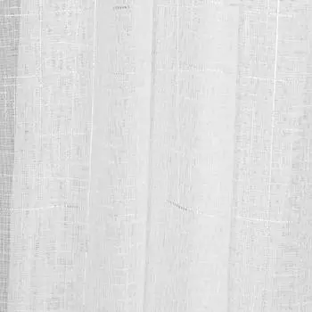 Тюль 1 м/п Клетка лен с утяжелителем 280 см цвет белый