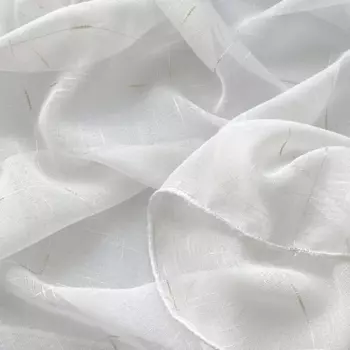 Тюль 1 м/п лен Клетка с утяжелителем 280 см цвет золото