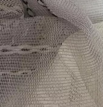 Тюль 1 м/п Оригинальность 1795 сетка полоса 300 см цвет розовая пудра