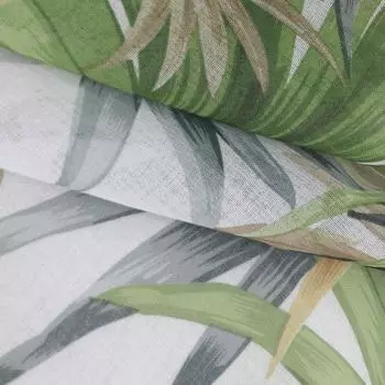 Тюль 1 м/п Оригинальность 7216 печать лен 280 см цвет салатовый