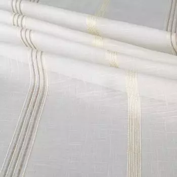 Тюль 1 м/п Полосы батист 300 см цвет бежево-коричневый