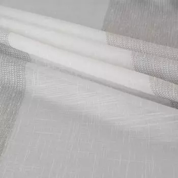 Тюль 1 м/п Полосы батист 300 см цвет серый