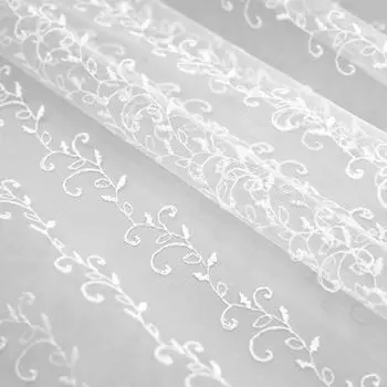 Тюль 1 м/п Вышивка 908832 сетка 290 см цвет белый