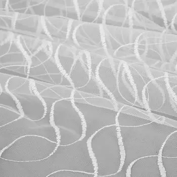 Тюль 1 м/п Вышивка 908844 сетка 290 см цвет шампань