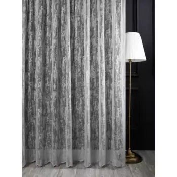 Тюль 1 м/п Жаккард сетка 290 см цвет серый