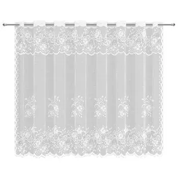 Тюль для кухни без шторной ленты «Винтаж» 200x165 см цвет белый