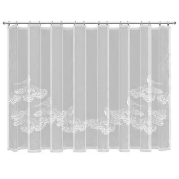 Тюль для кухни "Снегири" 200x165 см цвет белый