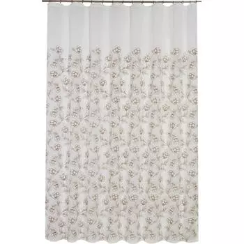 Тюль Эшли 250х260 бело-коричневый лента