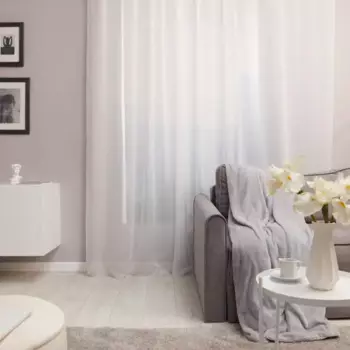 Тюль на ленте Блик 300x280 см цвет серый