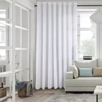 Тюль на ленте для кухни Толедо 250x260 см абстрактный цвет серо-голубой