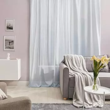 Тюль на ленте «Фиона» 300x310 см цвет синий