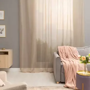 Тюль на ленте Inspire Polyone 300x280 см цвет бежевый Trench 5