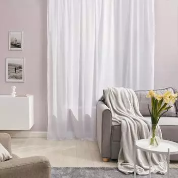 Тюль на ленте «Лина» 300x320 см цвет белый