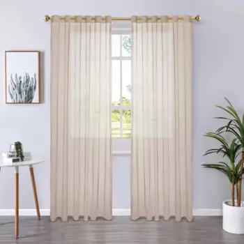 Тюль на ленте Palu 140x260 см цвет бежевый Trench 5