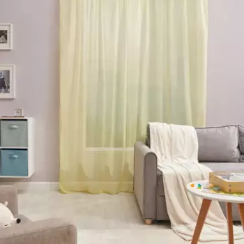 Тюль на ленте с утяжелителем Капри 250x260 см цвет желтый