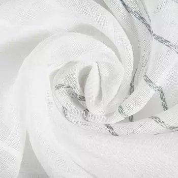 Тюль «Полосы» 300 см эффект льна цвет голубой