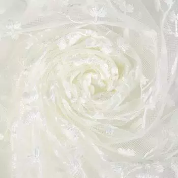 Тюль с вышивкой на сетке «Ветки» 1 п/м 280 см цвет кремовый