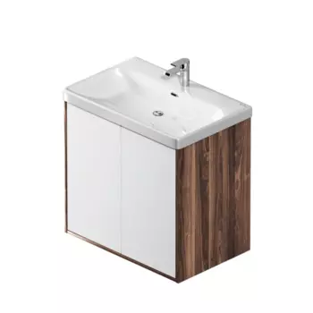 Тумба под раковину AM.PM Stern напольная 75 см цвет белый/орех