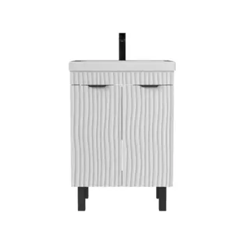 Тумба под раковину Флай 60.2D напольная 57 см цвет белый