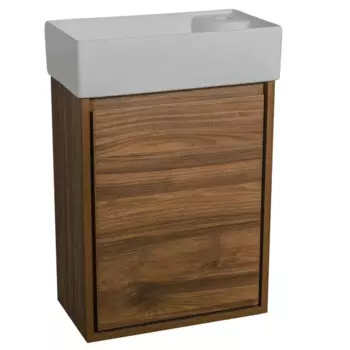 Тумба под раковину Мокка 2.0 Konsensa подвесная 42.4 см цвет темный орех